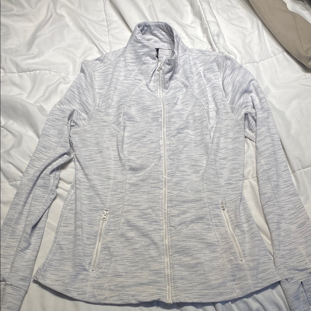 Women's White Zip-Up Jacket